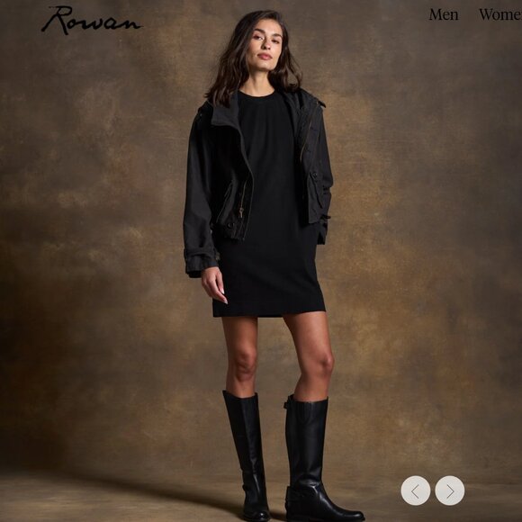 Rowan Estelle Cap-Sleeve Raglan Heritage Tee Shirt Dress Pockets | Black | SZ XS - Picture 2 of 12